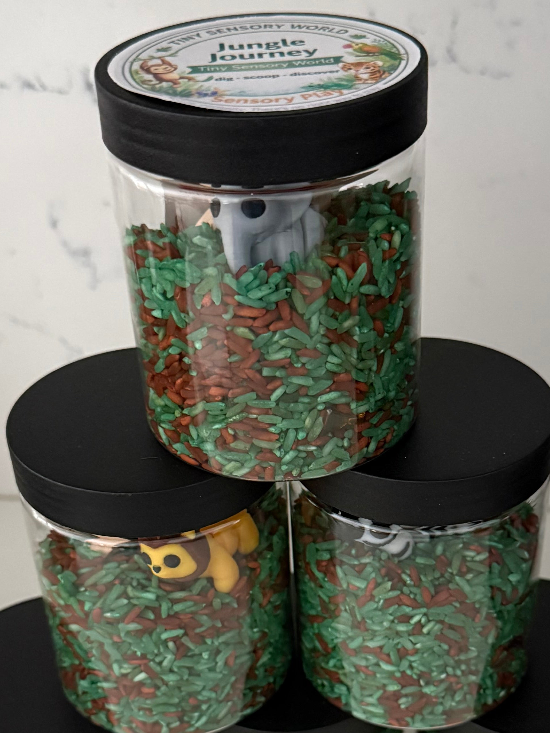 Jungle Journey Tiny Sensory World | Jungle Journey Sensory Kit | Ready-to-Play, 8oz Jar