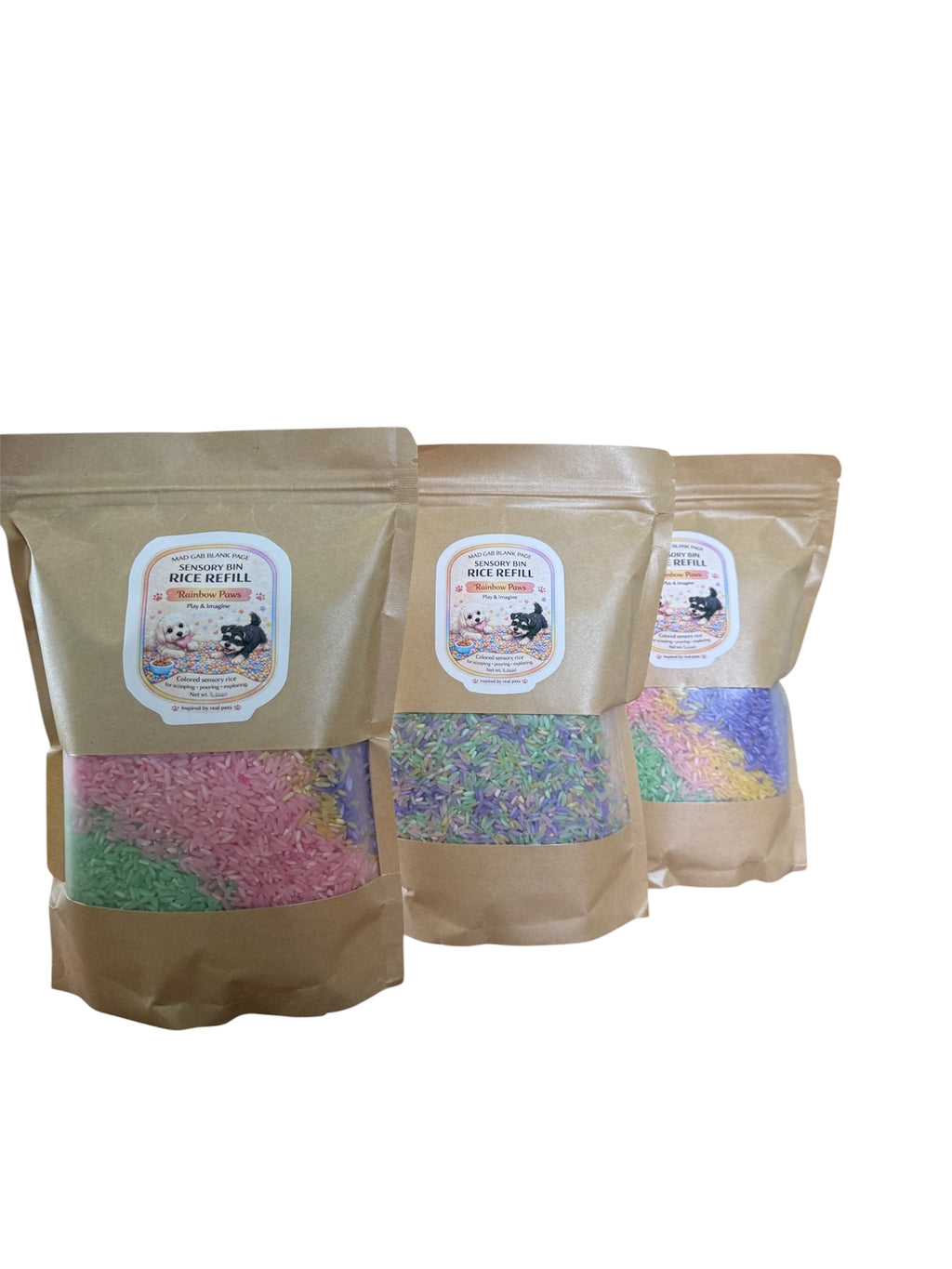 Rainbow Paws Sensory Rice Refill for Sensory Bins