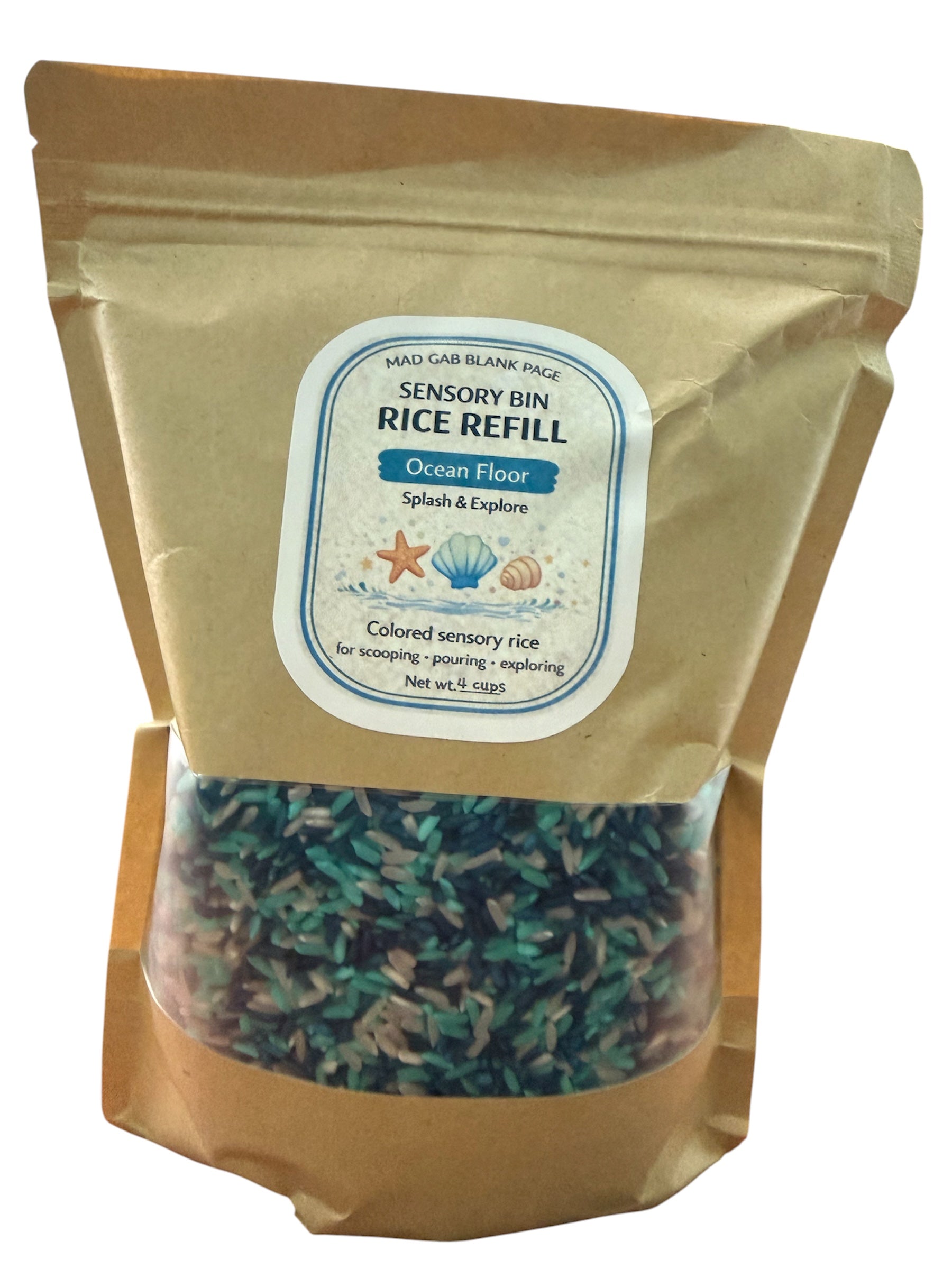 Ocean Floor Sensory Rice Refill for Sensory Bins