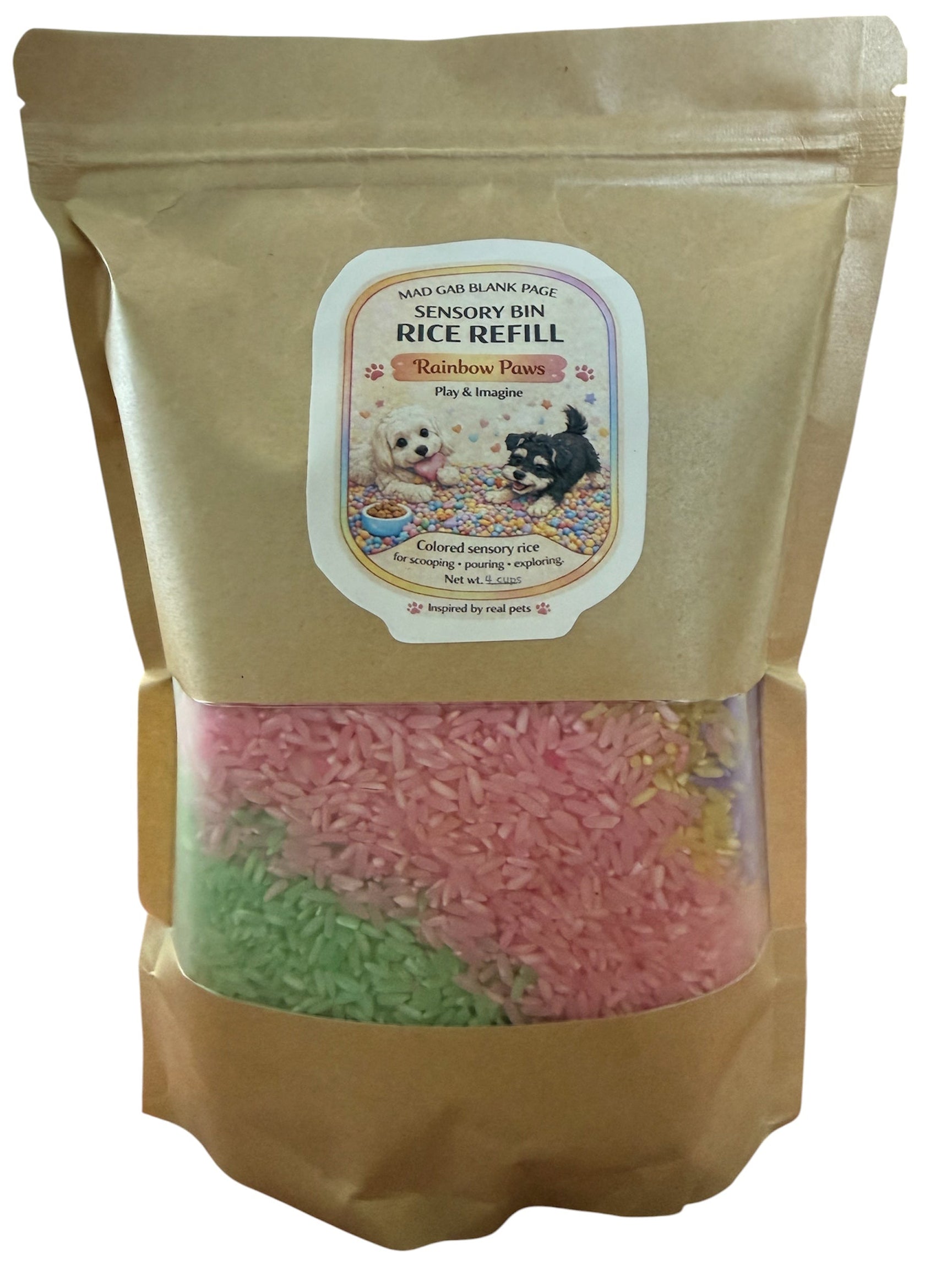 Rainbow Paws Sensory Rice Refill for Sensory Bins