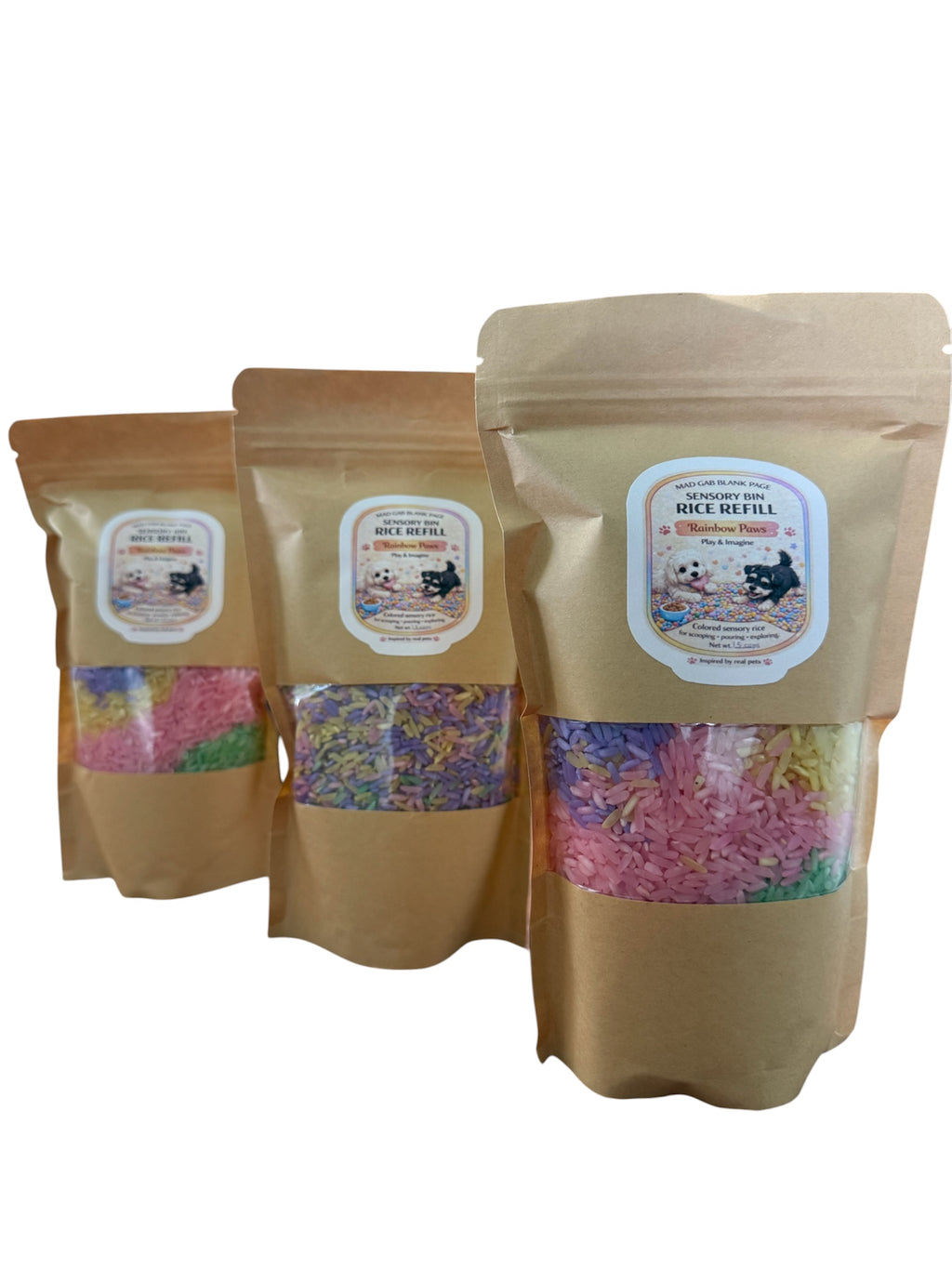 Rainbow Paws Sensory Rice Refill for Sensory Bins