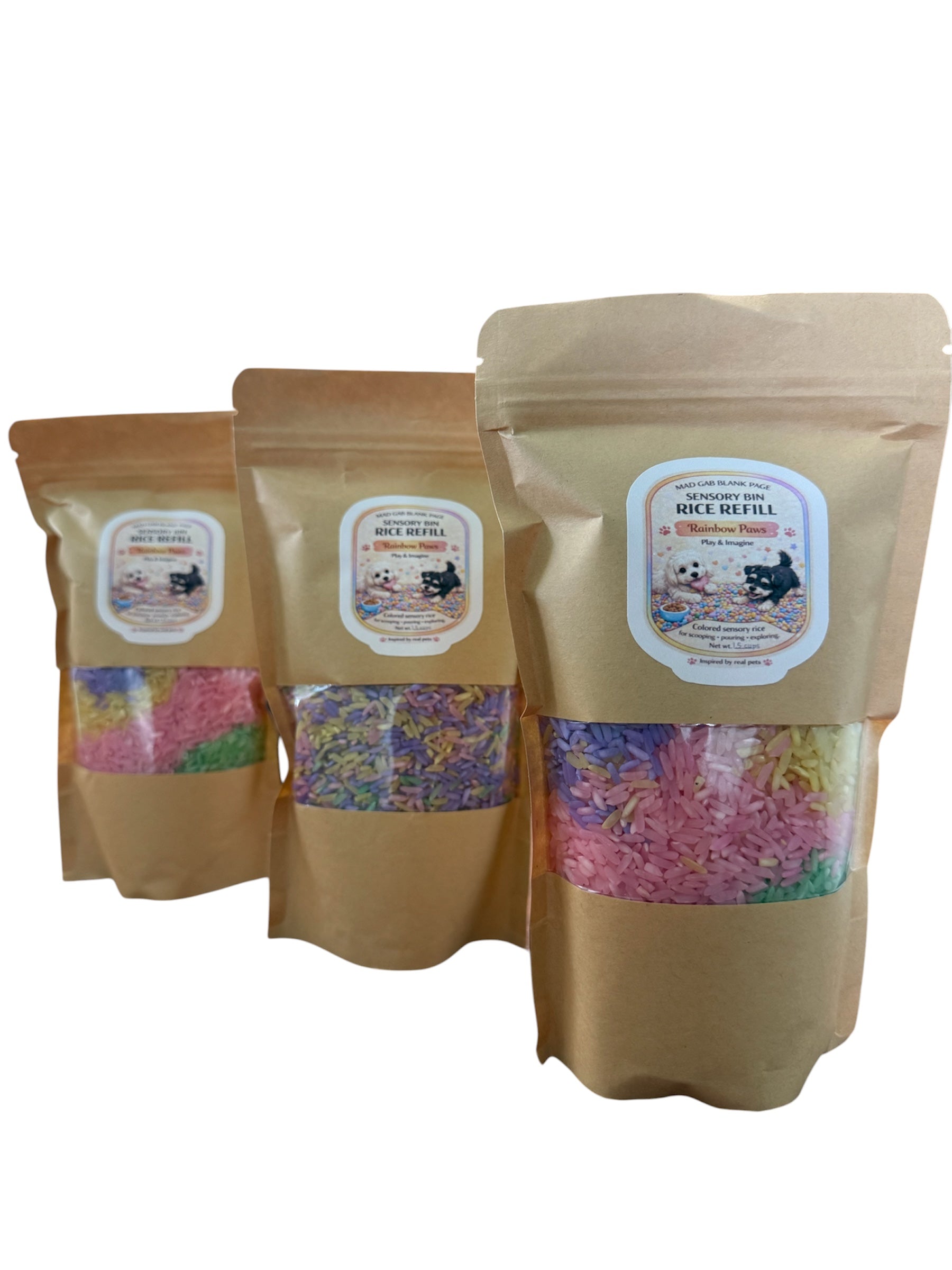 Rainbow Paws Sensory Rice Refill for Sensory Bins