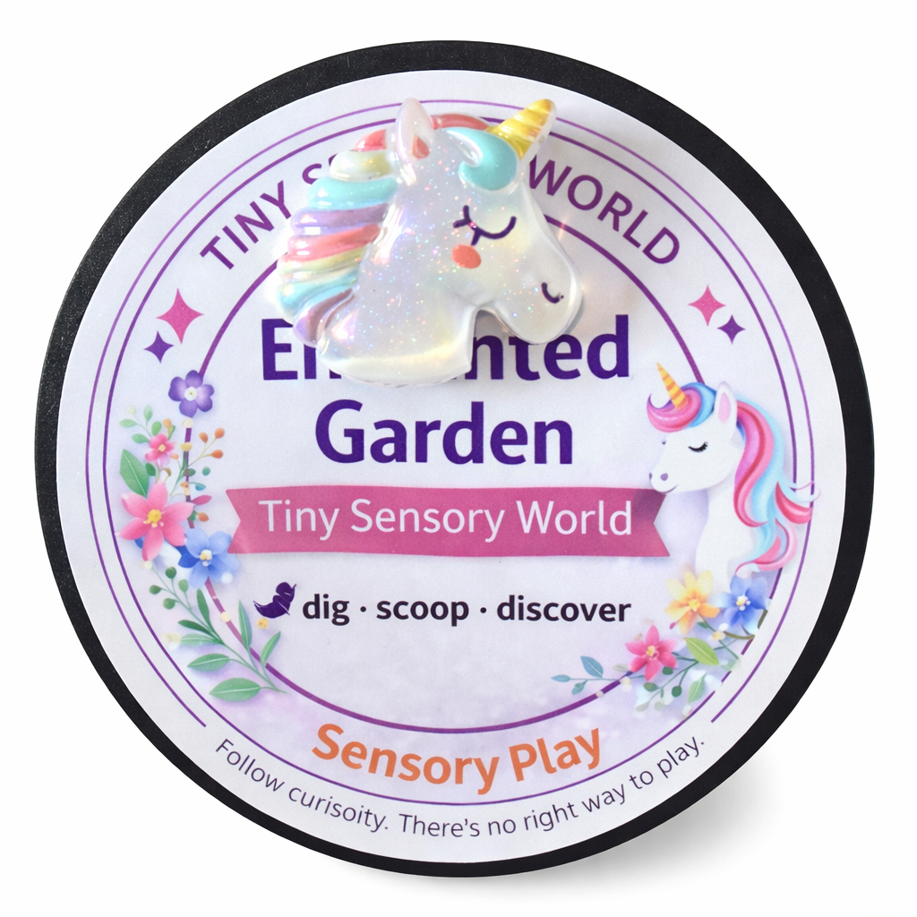Enchanted Garden Tiny Sensory World | Unicorn Sensory Kit | Ready-to-Play, 8oz Jar
