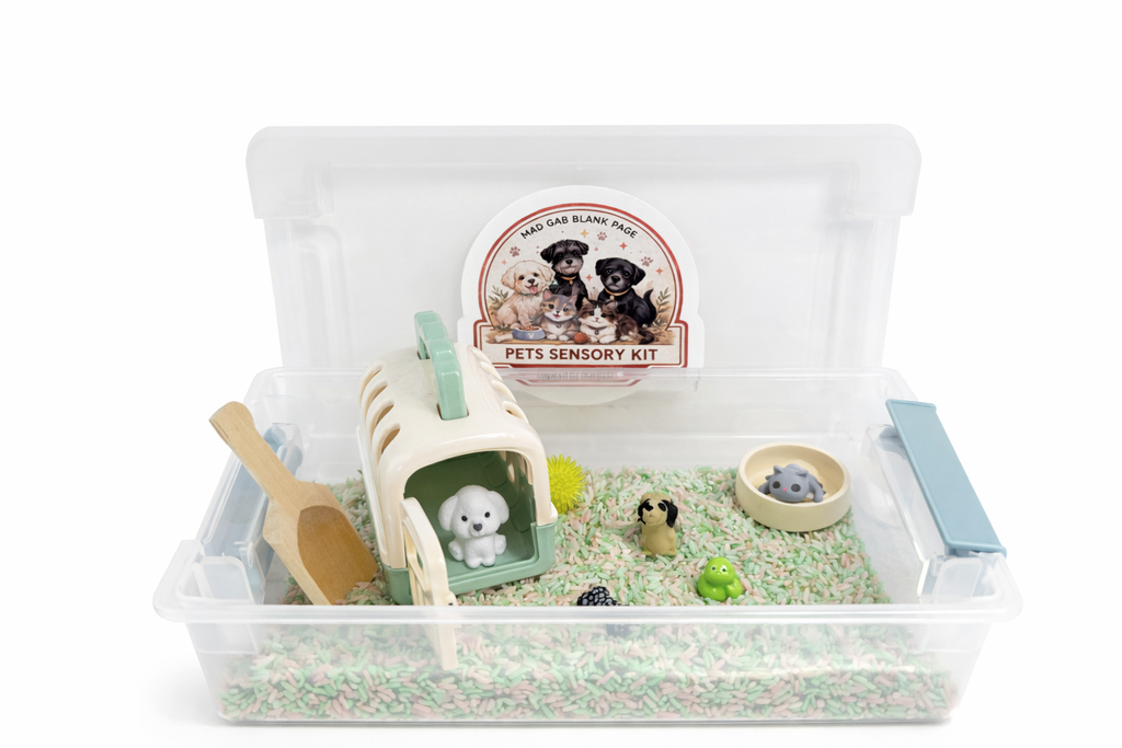 Pet Themed Sensory Kit |Calming Play, Fine Motor Skills, Ready for-Open-Ended Play, Read-to-Play-Kit