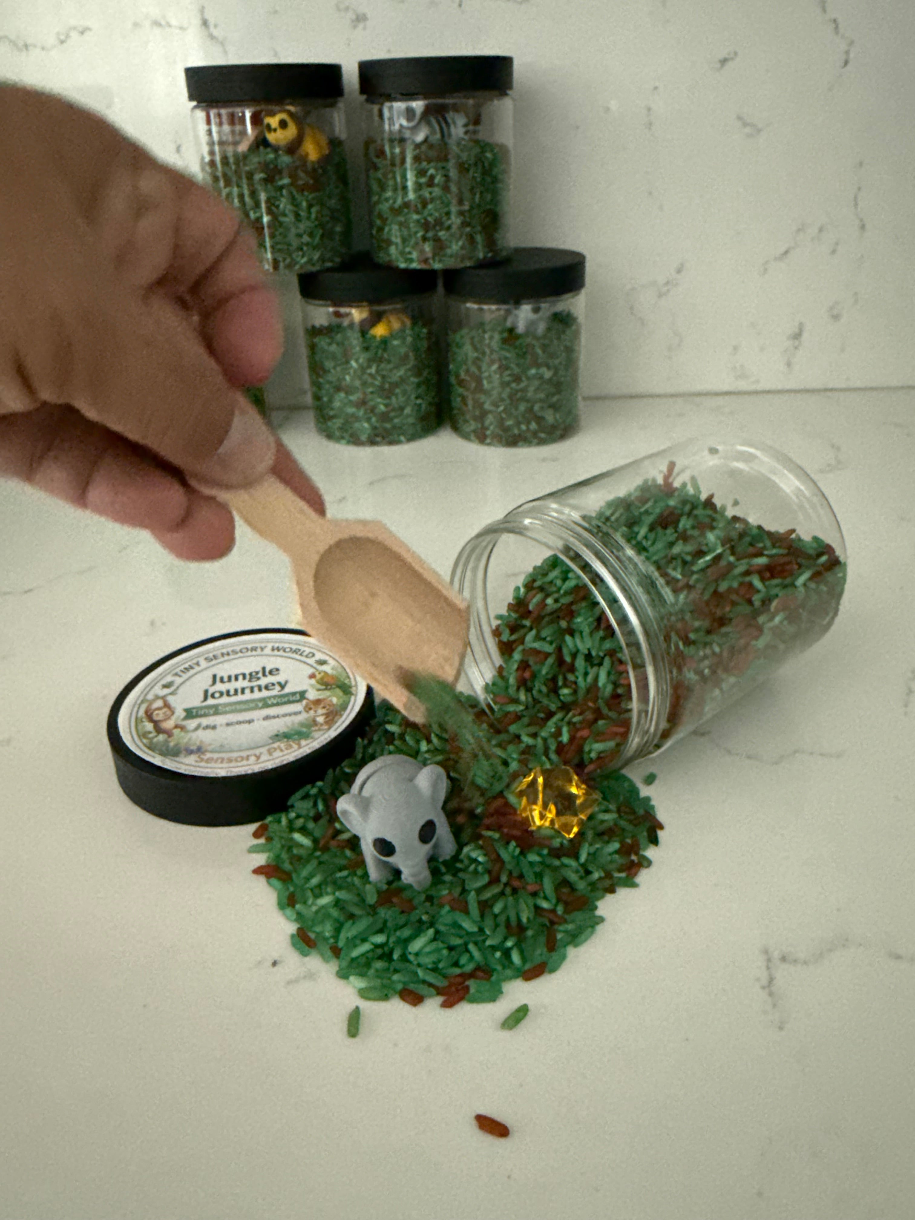 Jungle Journey Tiny Sensory World | Jungle Journey Sensory Kit | Ready-to-Play, 8oz Jar