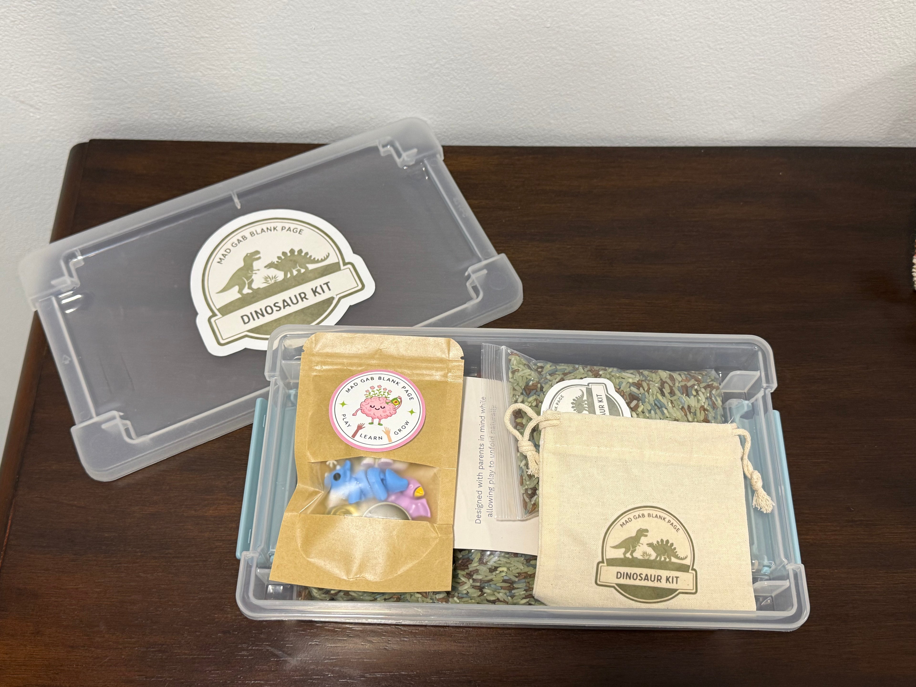 Dinosaur Sensory Kit | Montessori Inspired Sensory Play | Fine Motor Activity | Neuroaffirming | Ready-to-Play-Kit