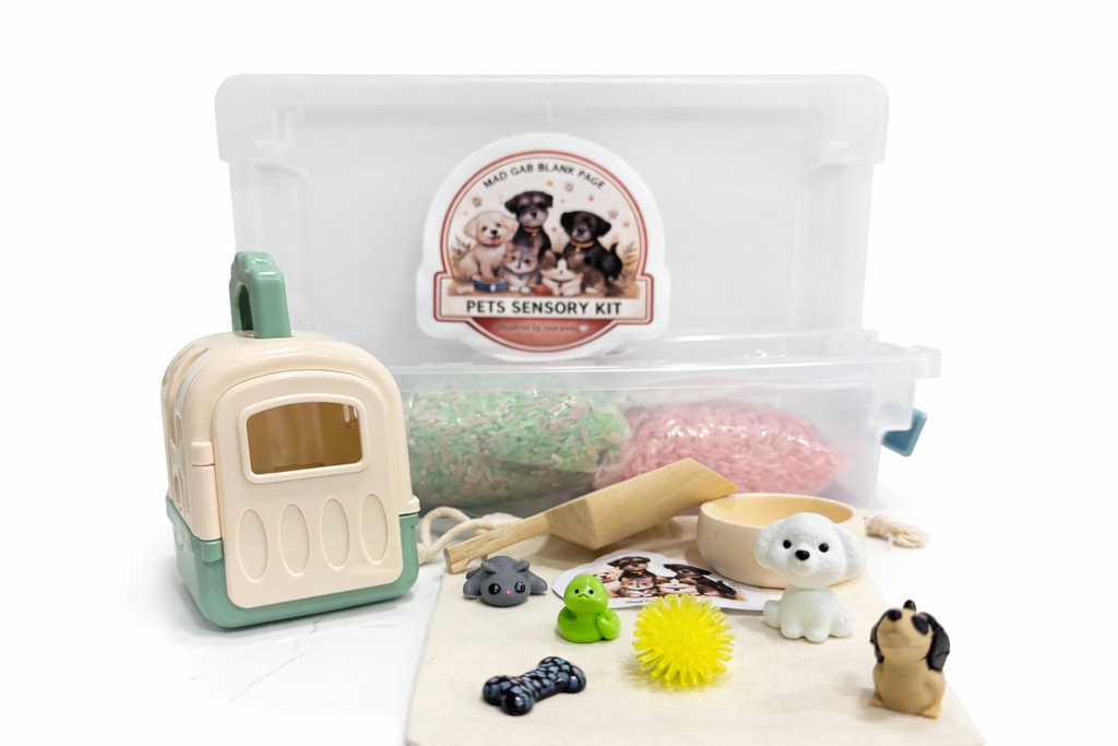 Pet Themed Sensory Kit |Calming Play, Fine Motor Skills, Ready for-Open-Ended Play, Read-to-Play-Kit