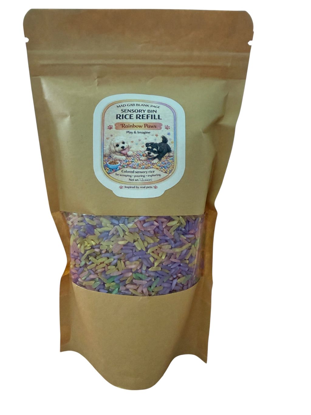 Rainbow Paws Sensory Rice Refill for Sensory Bins