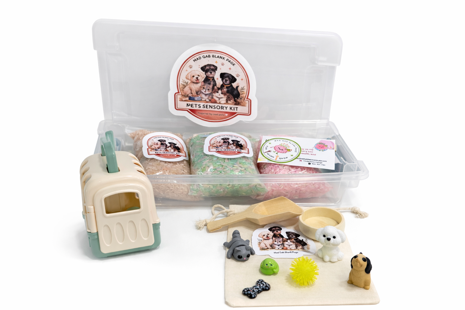 Pet Themed Sensory Kit |Calming Play, Fine Motor Skills, Ready for-Open-Ended Play, Read-to-Play-Kit