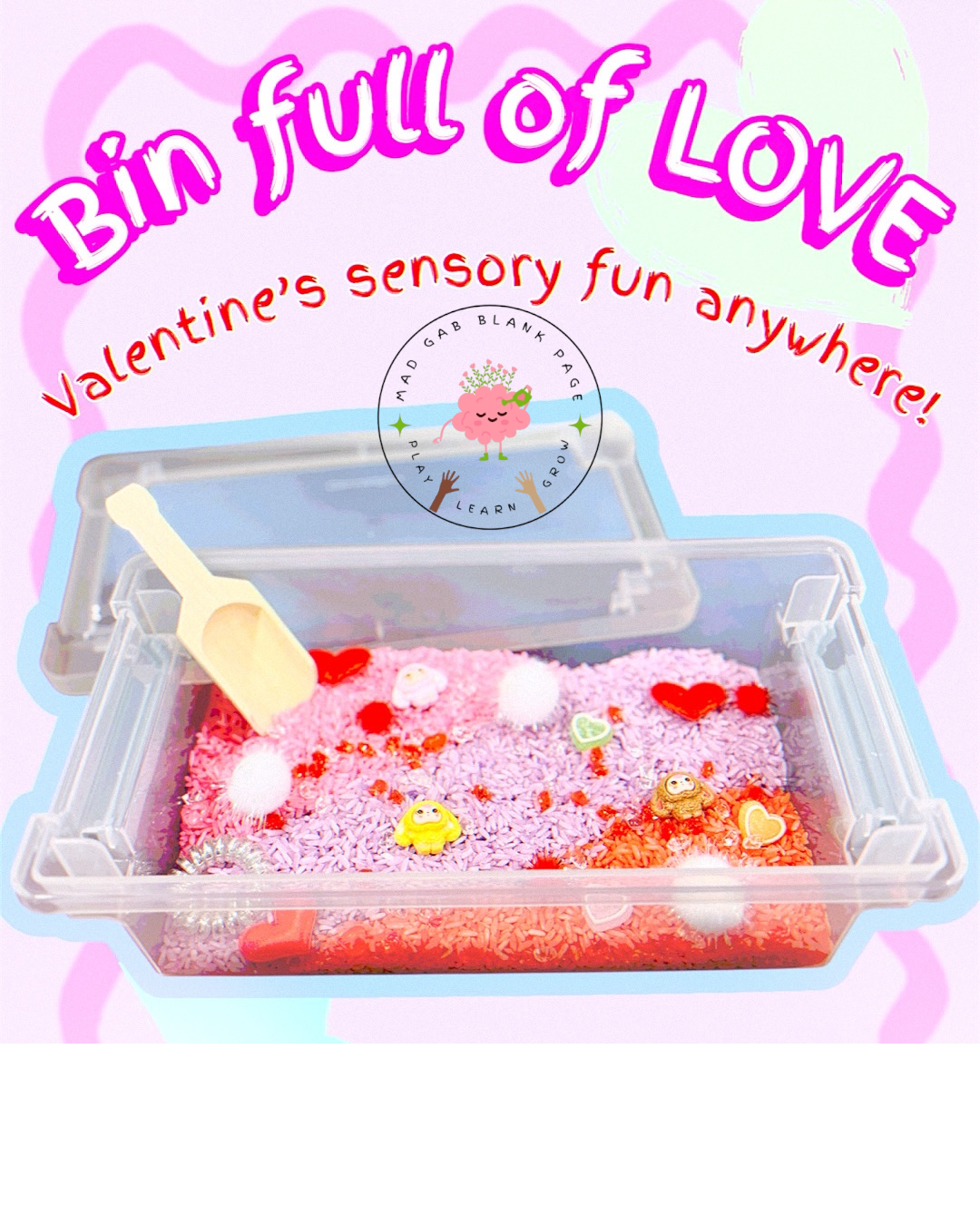 Valentine Sensory Kit - Created by Mad Gab Blank Page