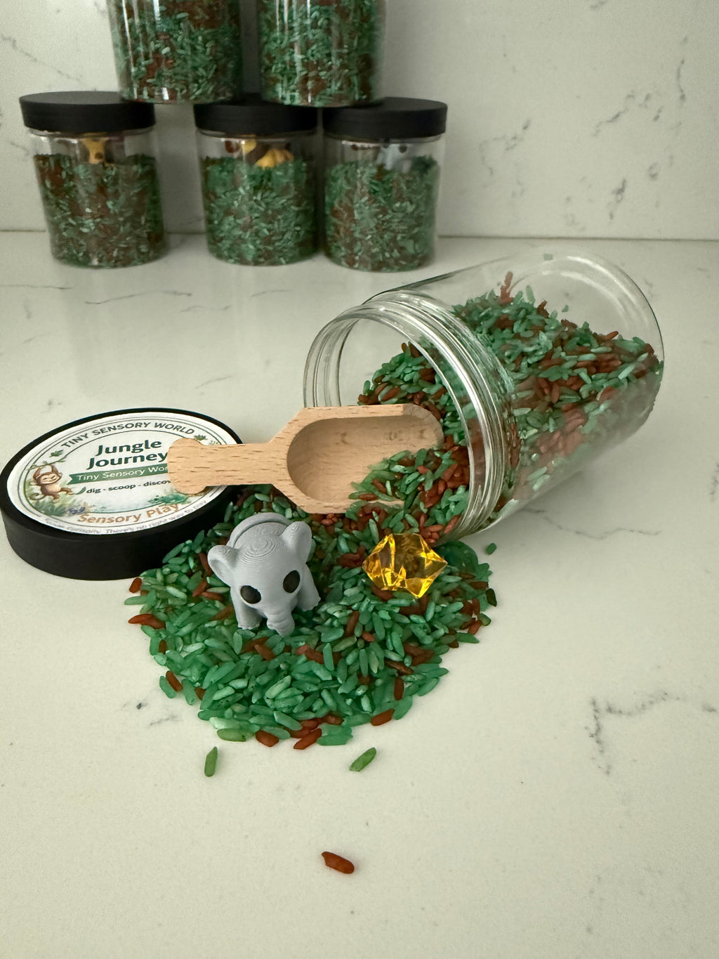 Jungle Journey Tiny Sensory World | Jungle Journey Sensory Kit | Ready-to-Play, 8oz Jar