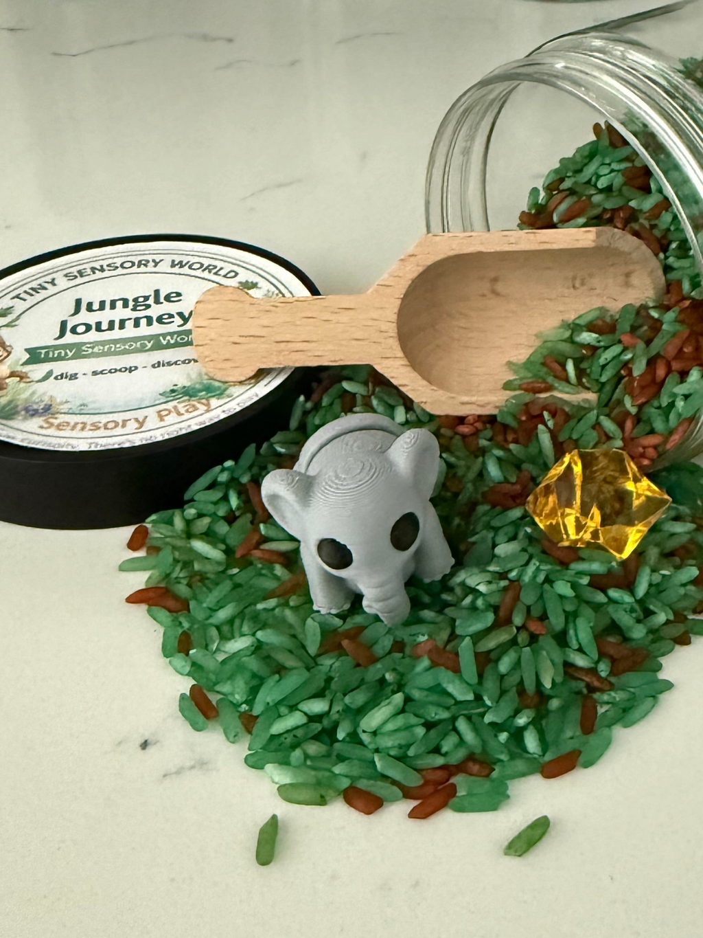 Jungle Journey Tiny Sensory World | Jungle Journey Sensory Kit | Ready-to-Play, 8oz Jar