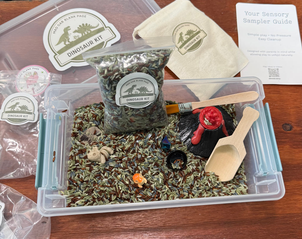 Dinosaur Sensory Kit | Montessori Inspired Sensory Play | Fine Motor Activity | Neuroaffirming | Ready-to-Play-Kit