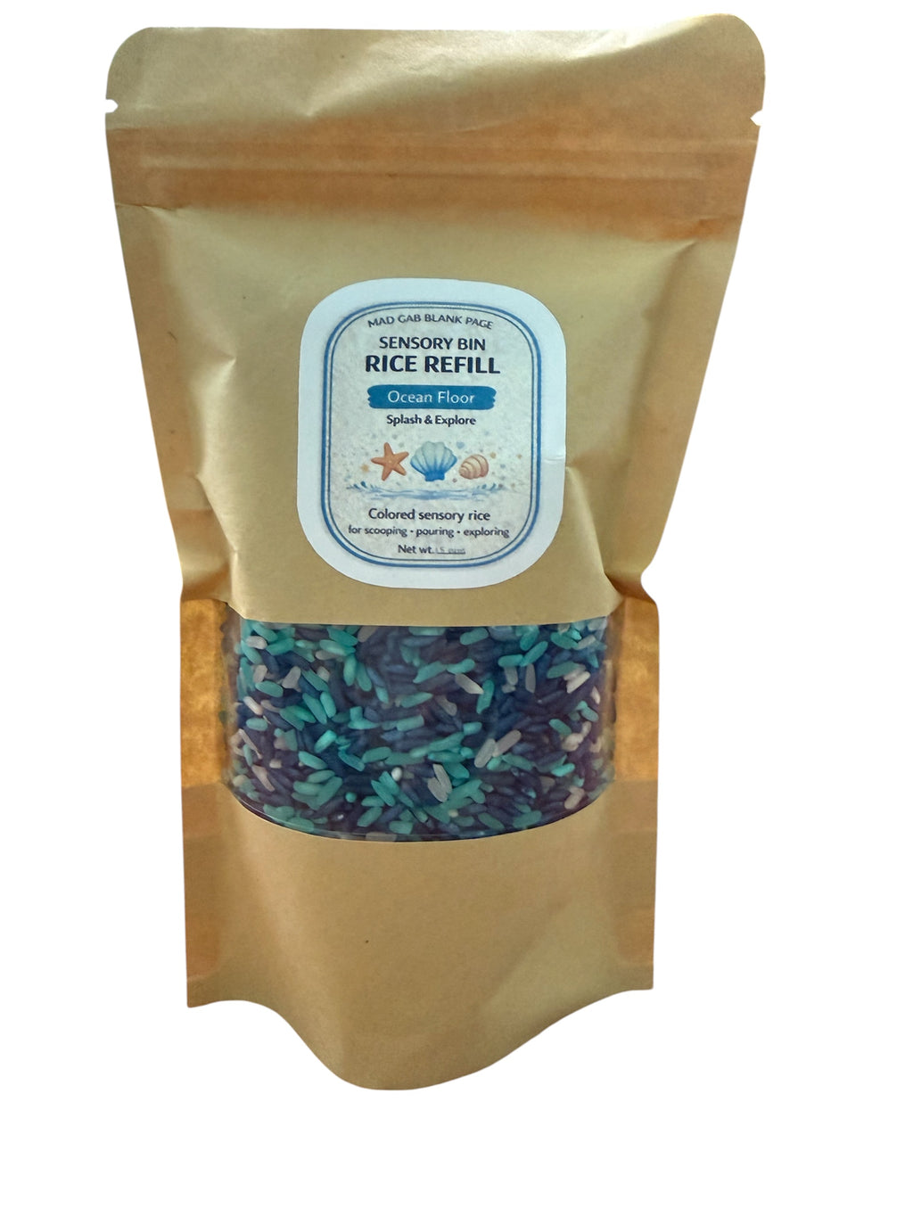 Ocean Floor Sensory Rice Refill for Sensory Bins