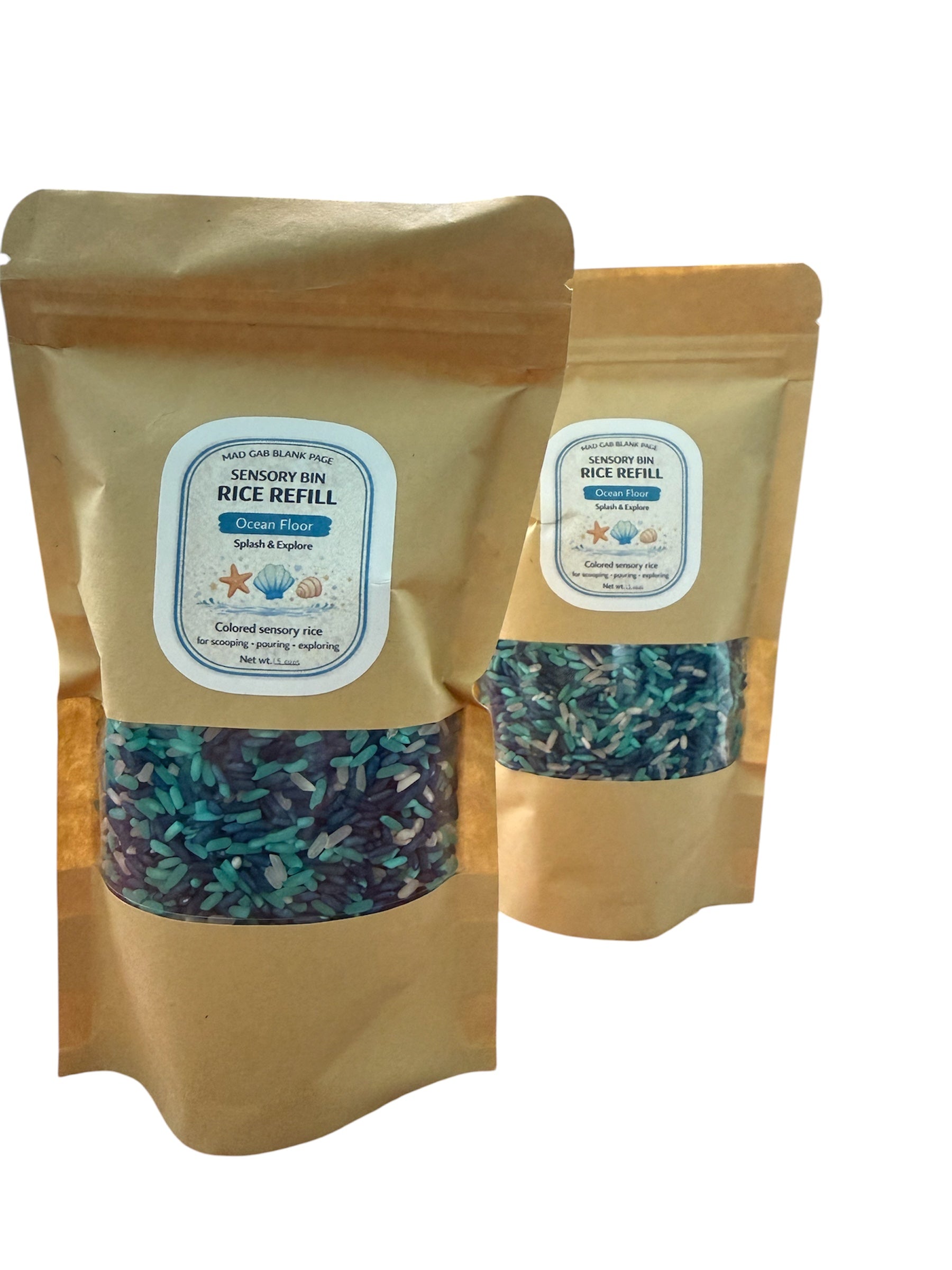 Ocean Floor Sensory Rice Refill for Sensory Bins