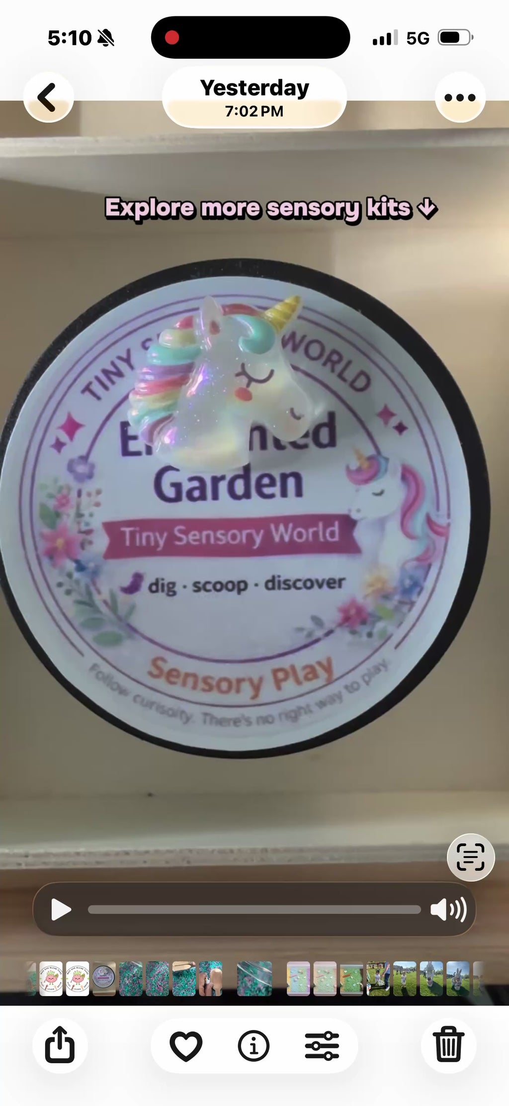 Enchanted Garden Tiny Sensory World | Unicorn Sensory Kit | Ready-to-Play, 8oz Jar