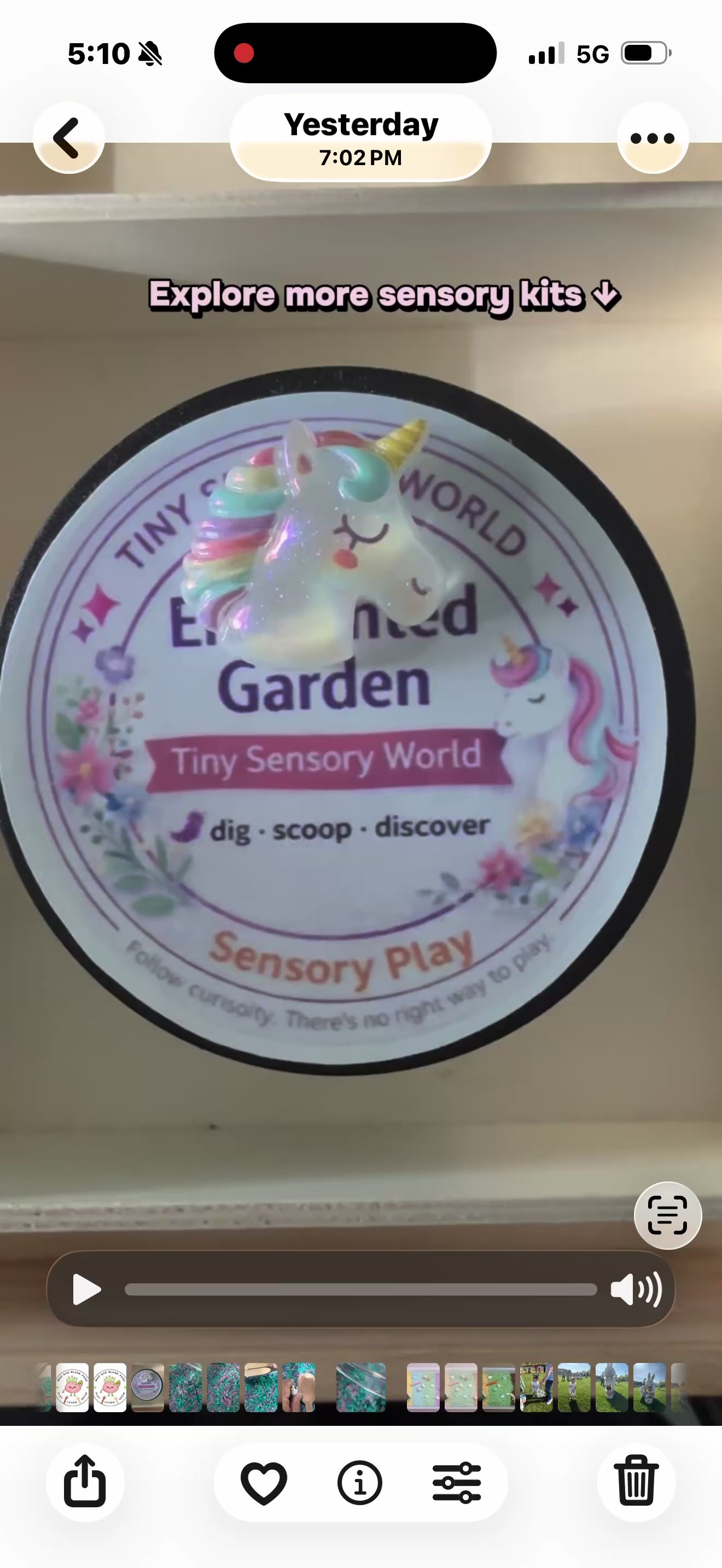 Enchanted Garden Tiny Sensory World | Unicorn Sensory Kit | Ready-to-Play, 8oz Jar